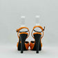 FENDI Ankle Strap Orange Size EU 40 Heeled Sandals