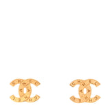 Amelia Metal CC Paris Button Stud Earrings Gold