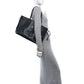 jmb        Grained Calfskin Visetos Medium Liz Reversible Shopper Tote Black