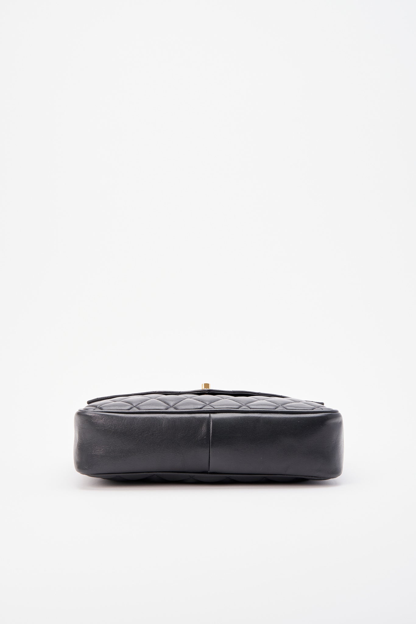 Chanel Black Single Flap Bag with Gold Hardware