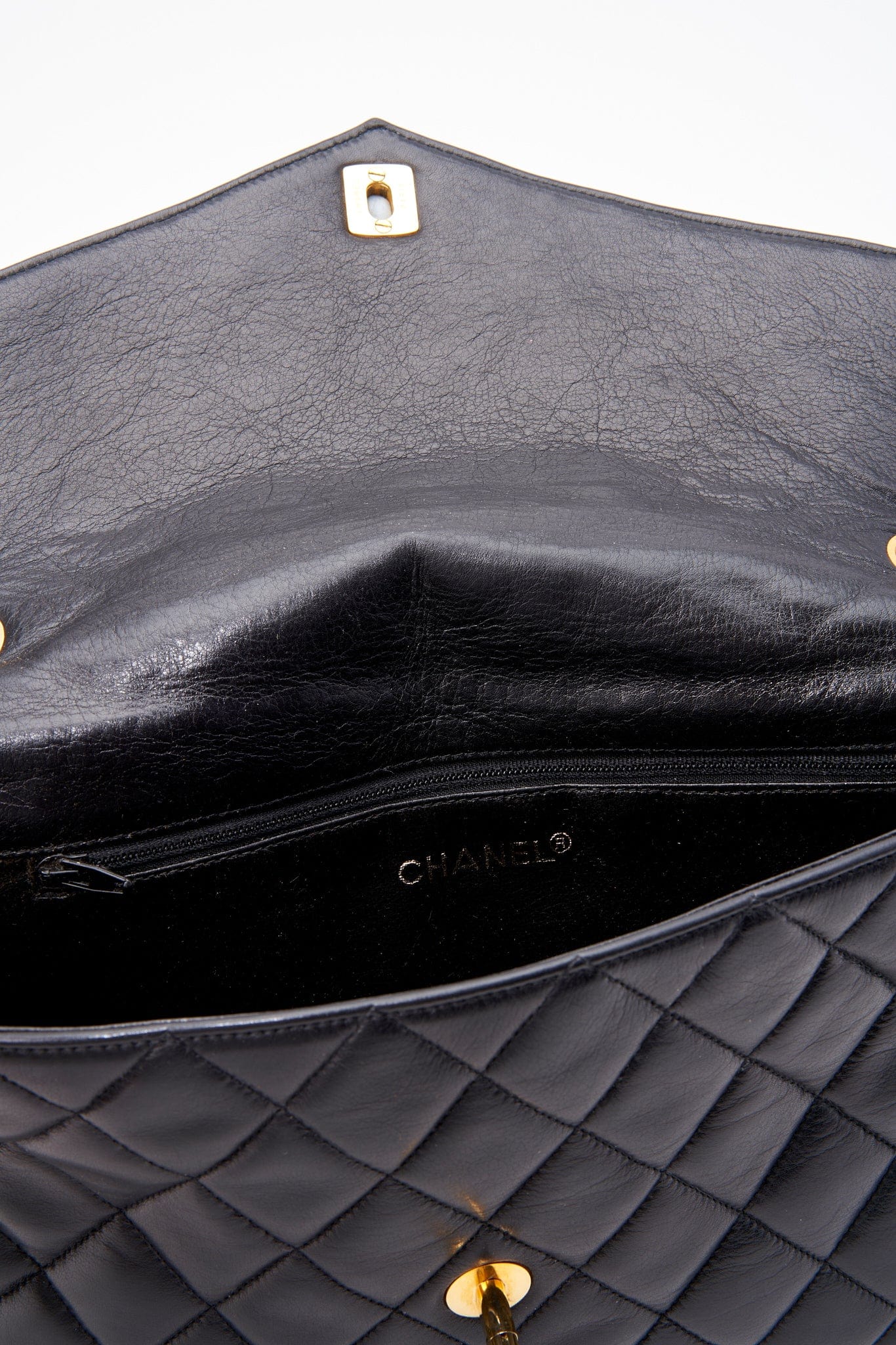 Chanel Black Single Flap Bag with Gold Hardware