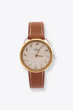 Hermès Arceau Gold Plated Watch With Tan Leather Strap