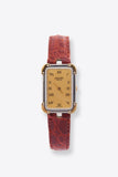 Hermès Croisiere Gold Plated Watch With Tan Leather Croc Strap