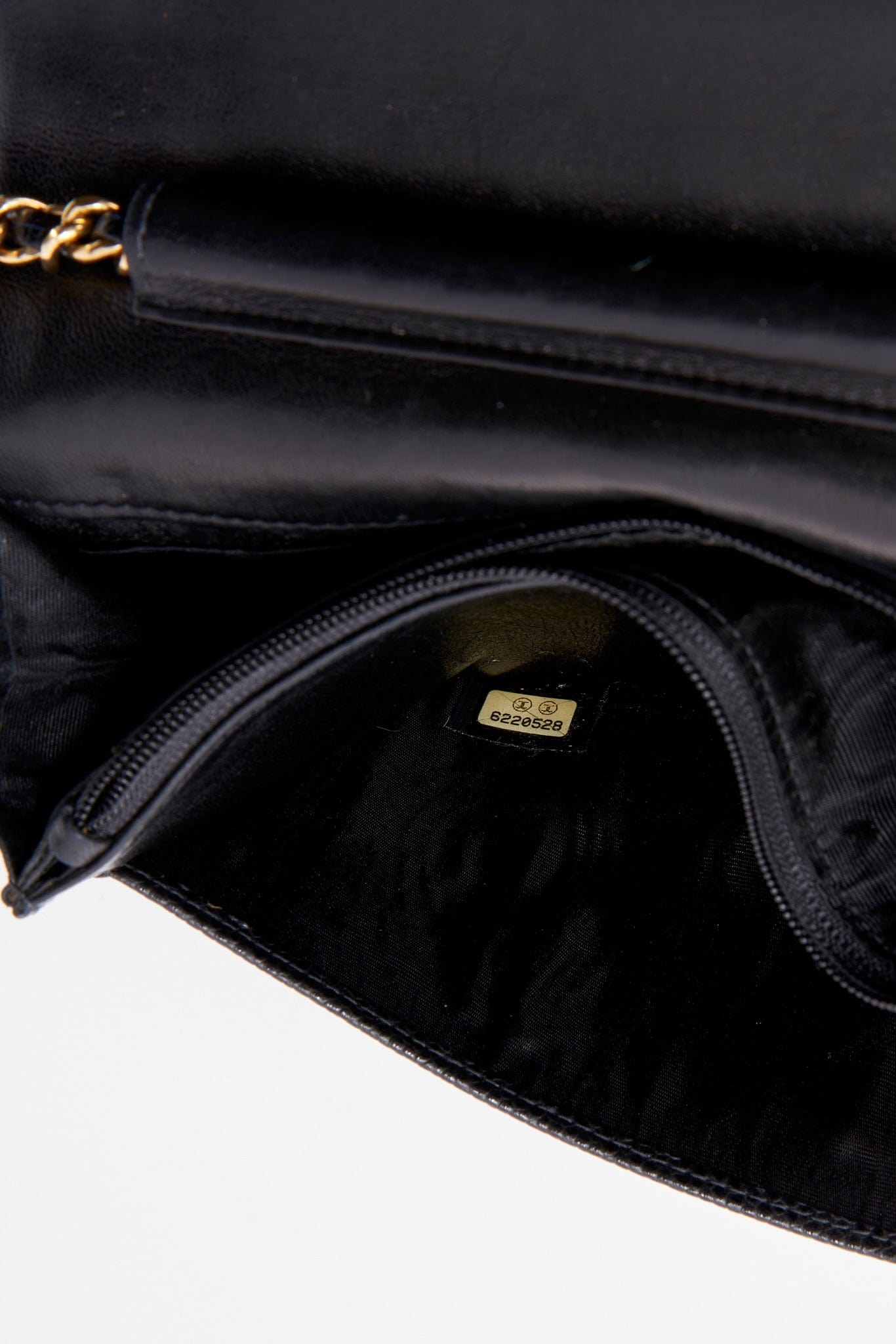 Chanel Black Caviar Leather Wallet On Chain