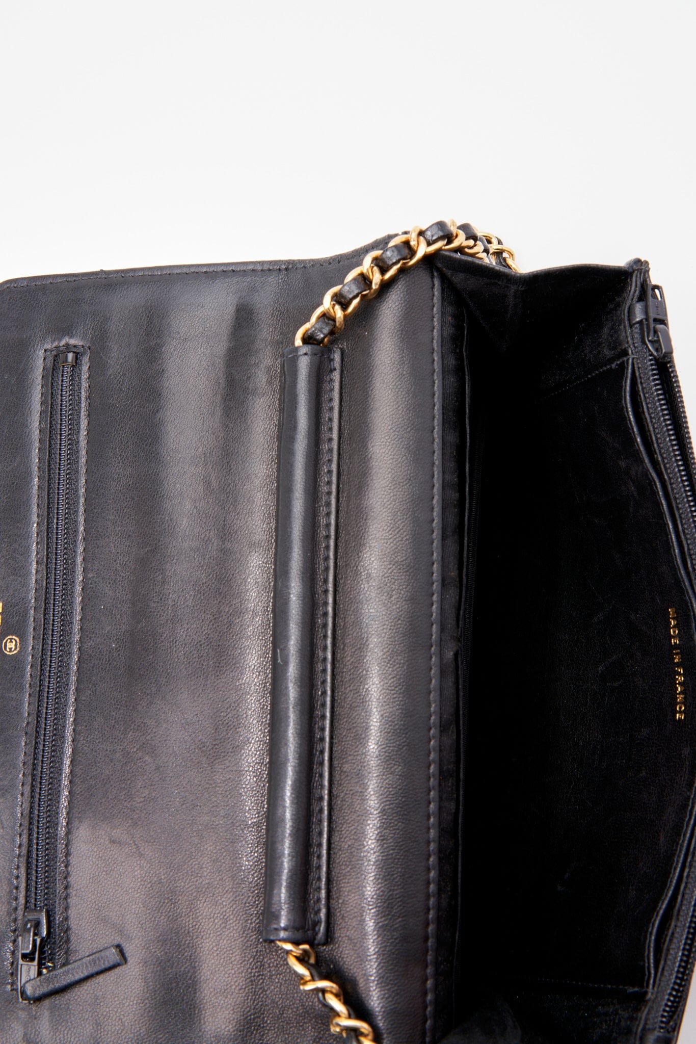 Chanel Black Caviar Leather Wallet On Chain