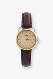 Hermès Pullman Gold Plated Watch With Brown Leather Strap