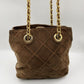Prada Suede Tote with Chain Handle