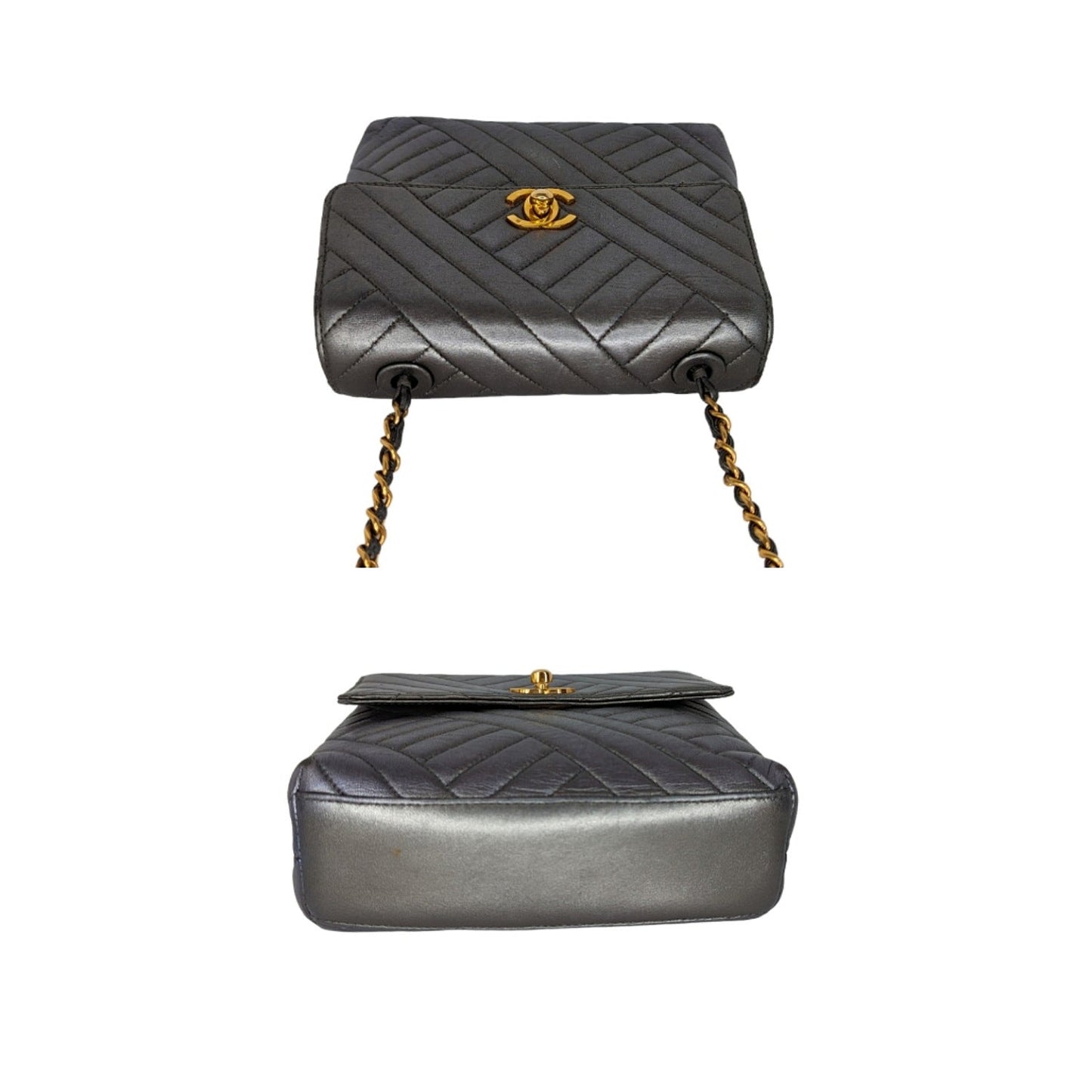 Chanel   Chevron Quilted Square Flap Bag