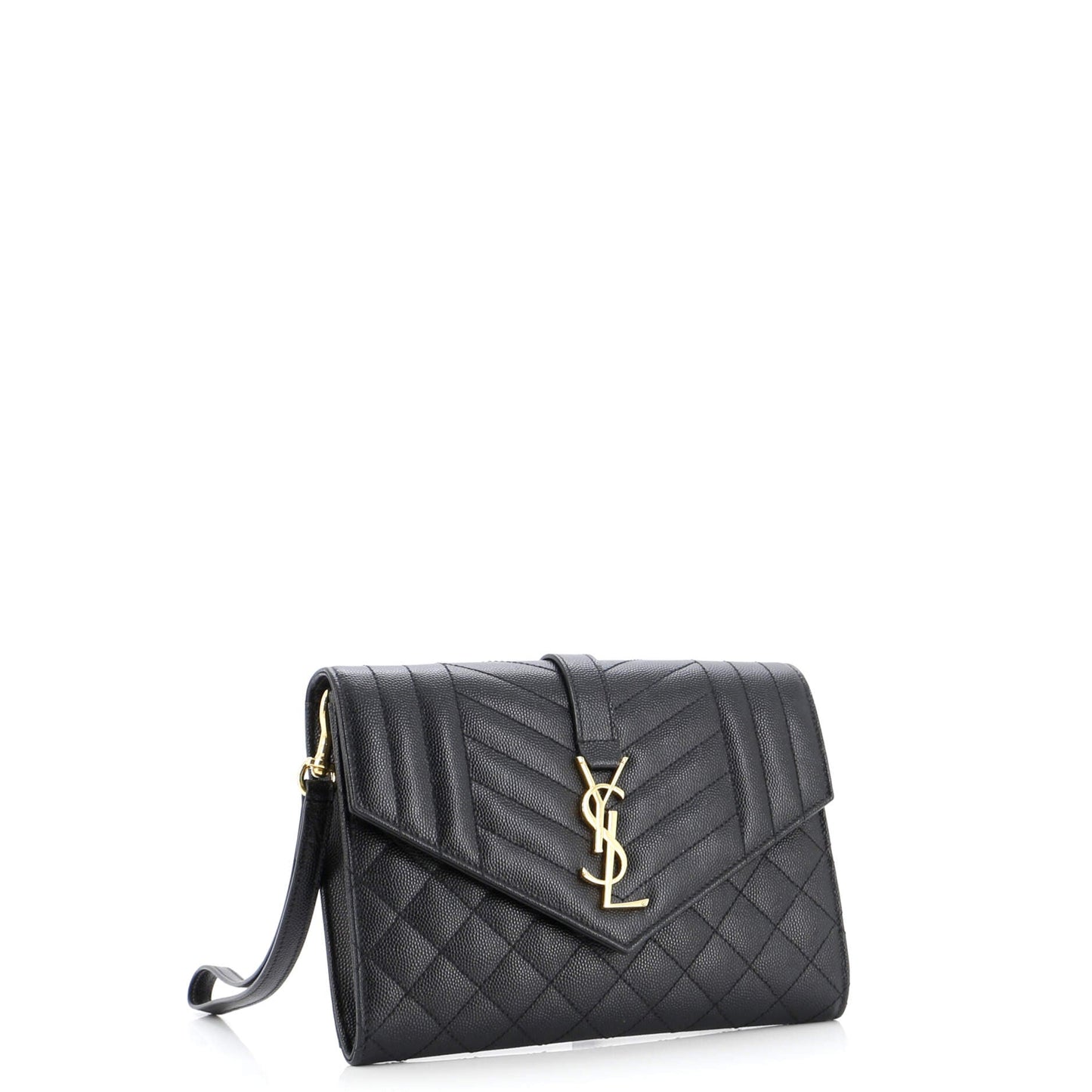 Classic Monogram Envelope Wristlet Clutch Mixed Matelasse Leather