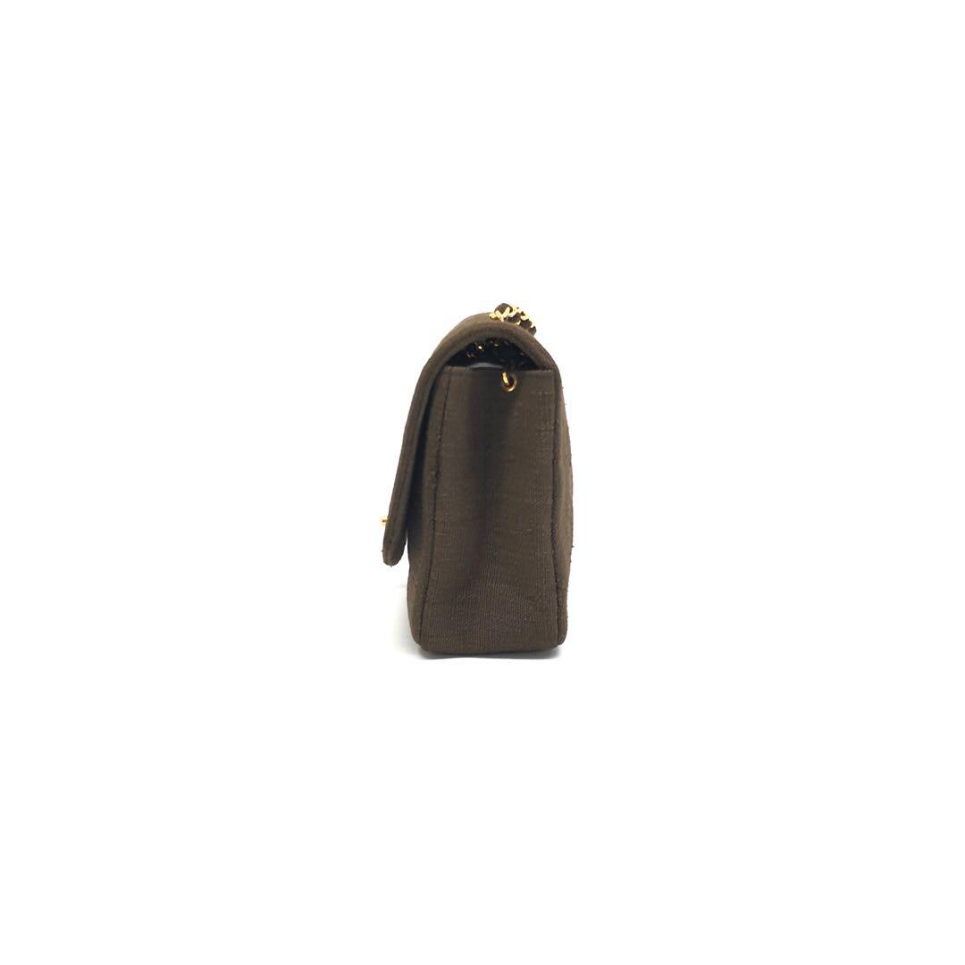 Chanel Diana Medium   Chocolate Brown Fabric Single Flap with 24k Gold Plated Hardware 1991-1994
