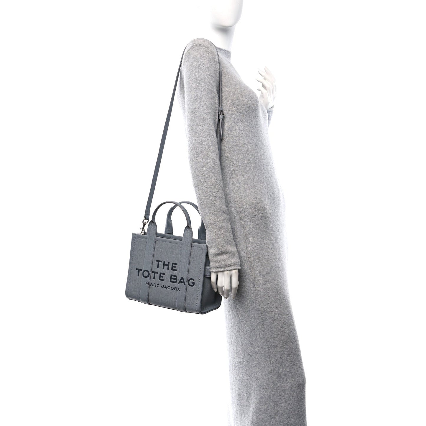Marc Jacobs Grained Calfskin Small The Tote Bag Wolf Grey