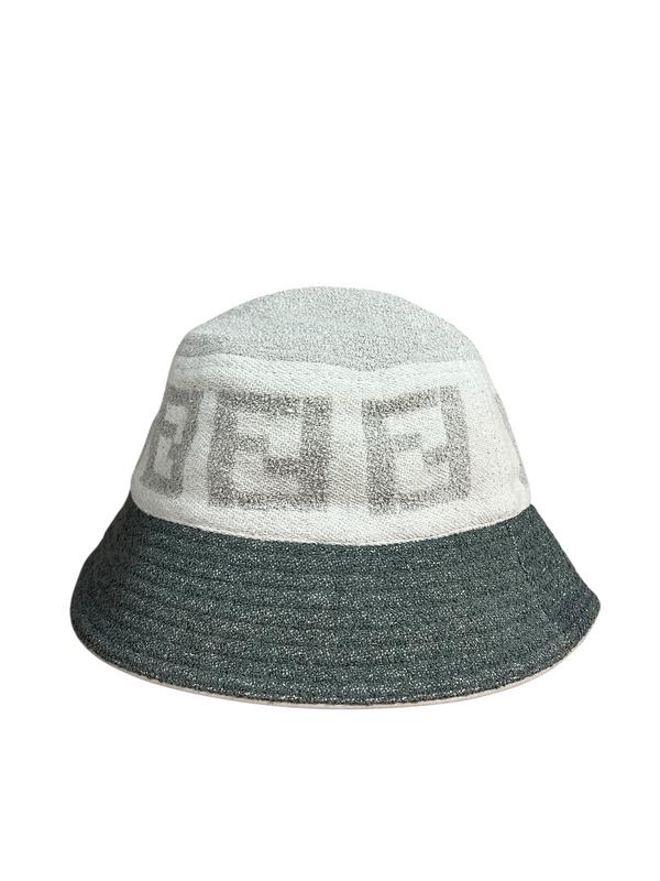 Fendi Grey FF Woven Bucket Hat