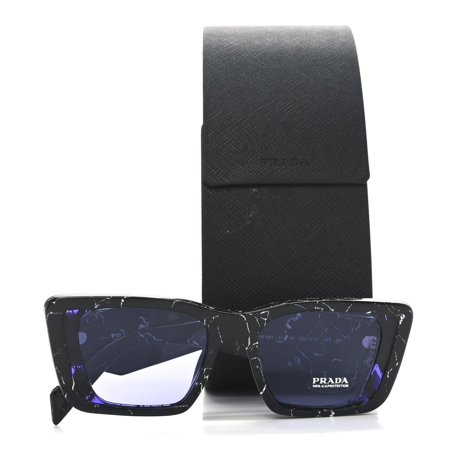 Prada Acetate Symbole Sunglasses SPR 08Y Havana Black White