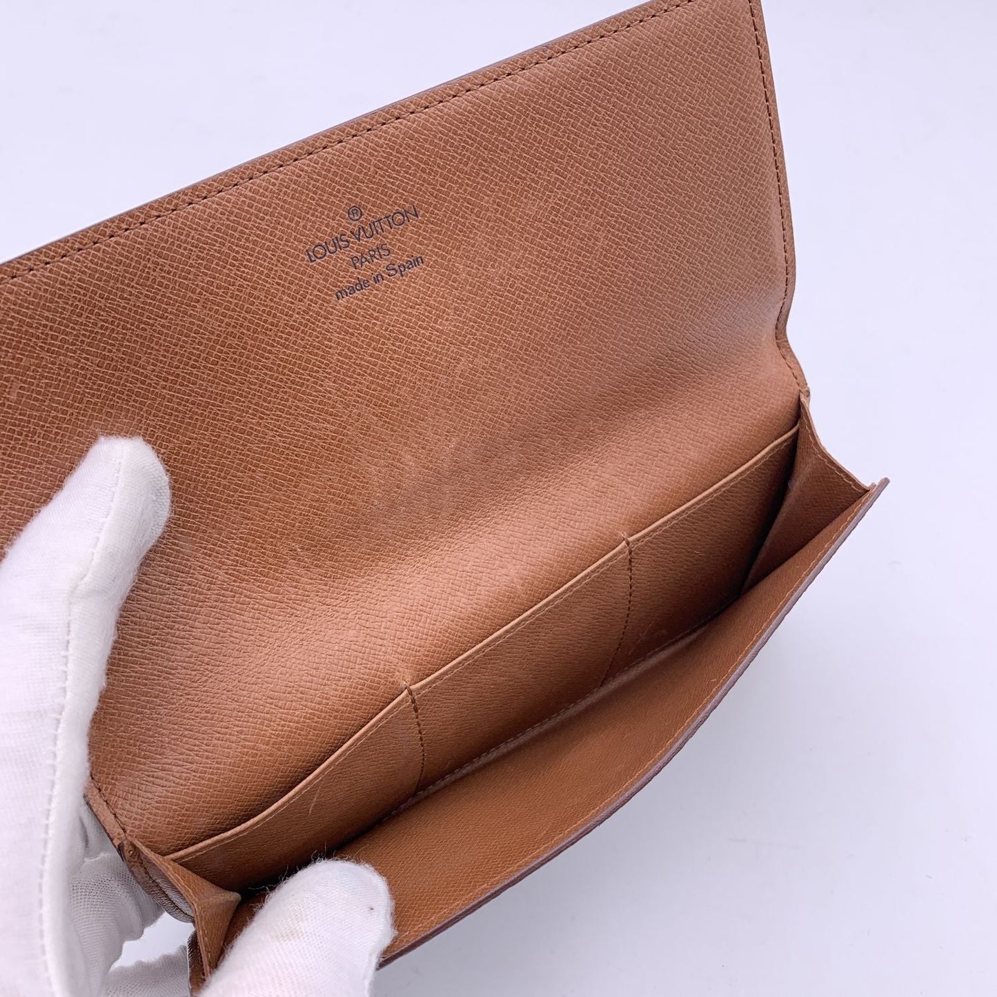 LOUIS VUITTON   Brown Monogram Canvas Long Bill Wallet
