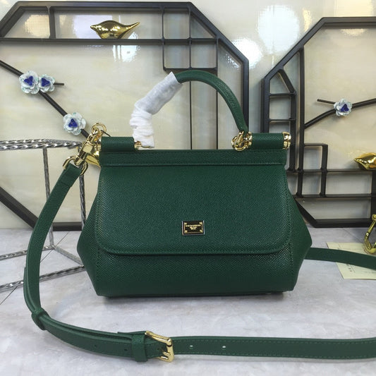 DG Medium Sicily Handbag In Dauphine Green For Women 10.2in/26AmeliaDG B-Berry - BB 4347A100187399
