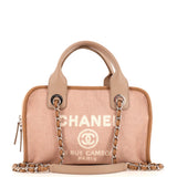 CHANEL Deauville Bowling Bag Canvas Small