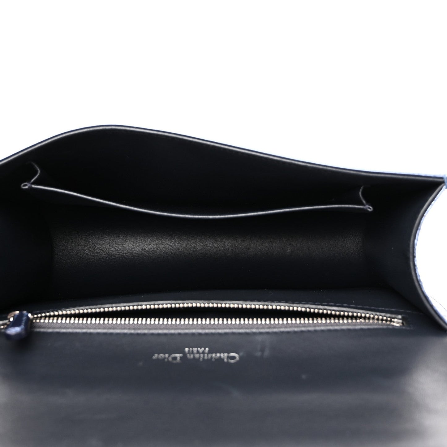 Christian Dior Patent Micro-Cannage Medium Diorama Flap Bag Blue