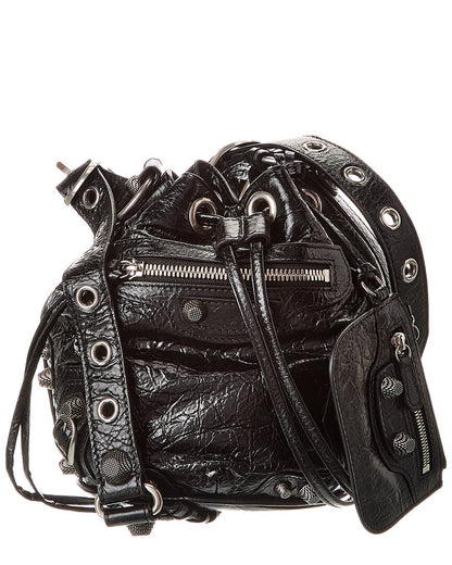 Blnciaga Le Cagole XS Leather Bucket Bag