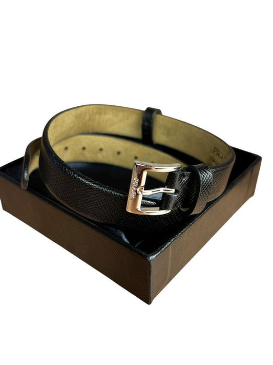 Prada x Centurion Black Leather Belt Bracelet