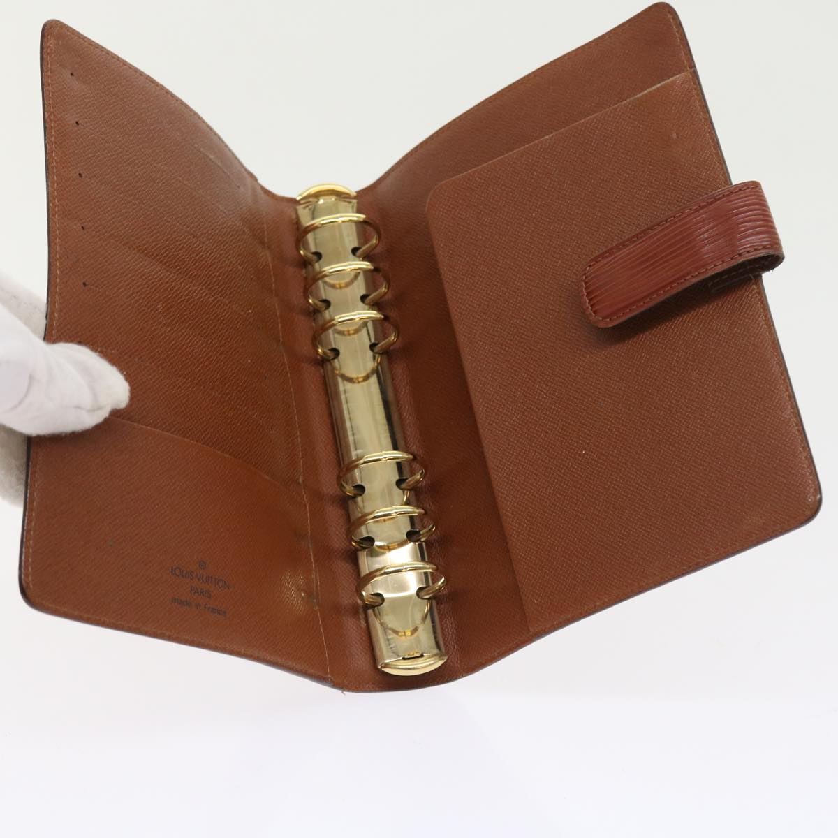 LOUIS VUITTON Epi Agenda MM Day Planner Cover Brown R20043 LV Auth 54212