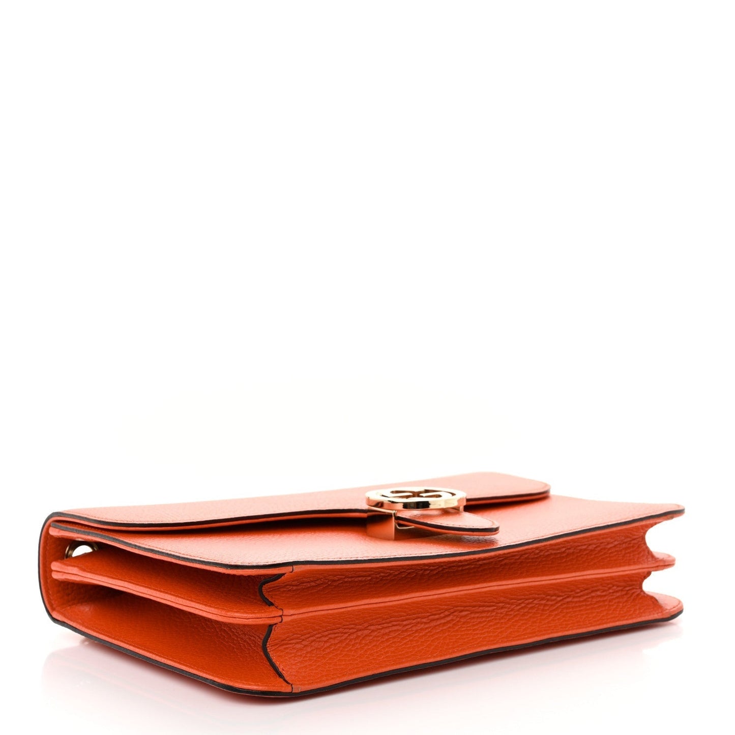 Amelia Dollar Calfskin InterLocking G Shoulder Bag Sun Orange