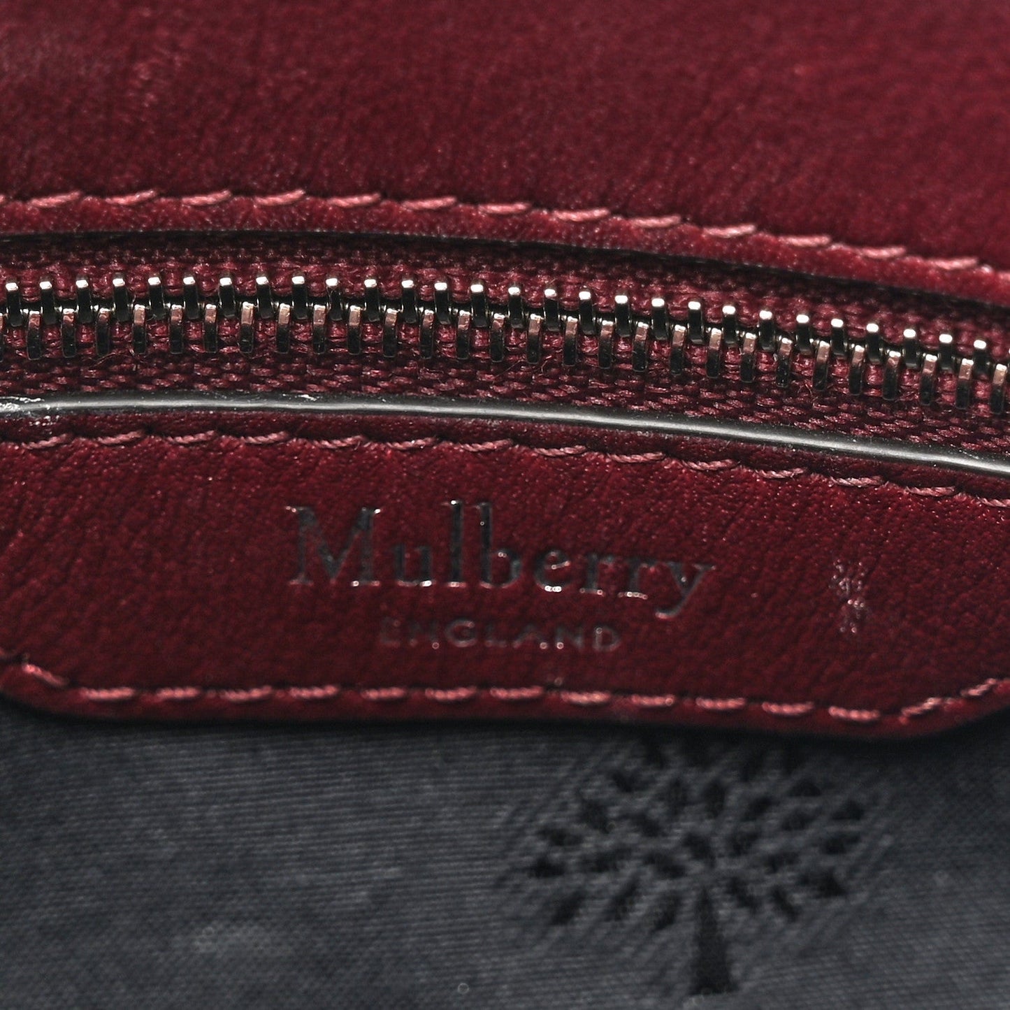 Mulberry Silky Calfskin Small Islington Black Cherry