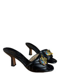 Gucci Black Quilted Marmont Crystal-Studded Heels