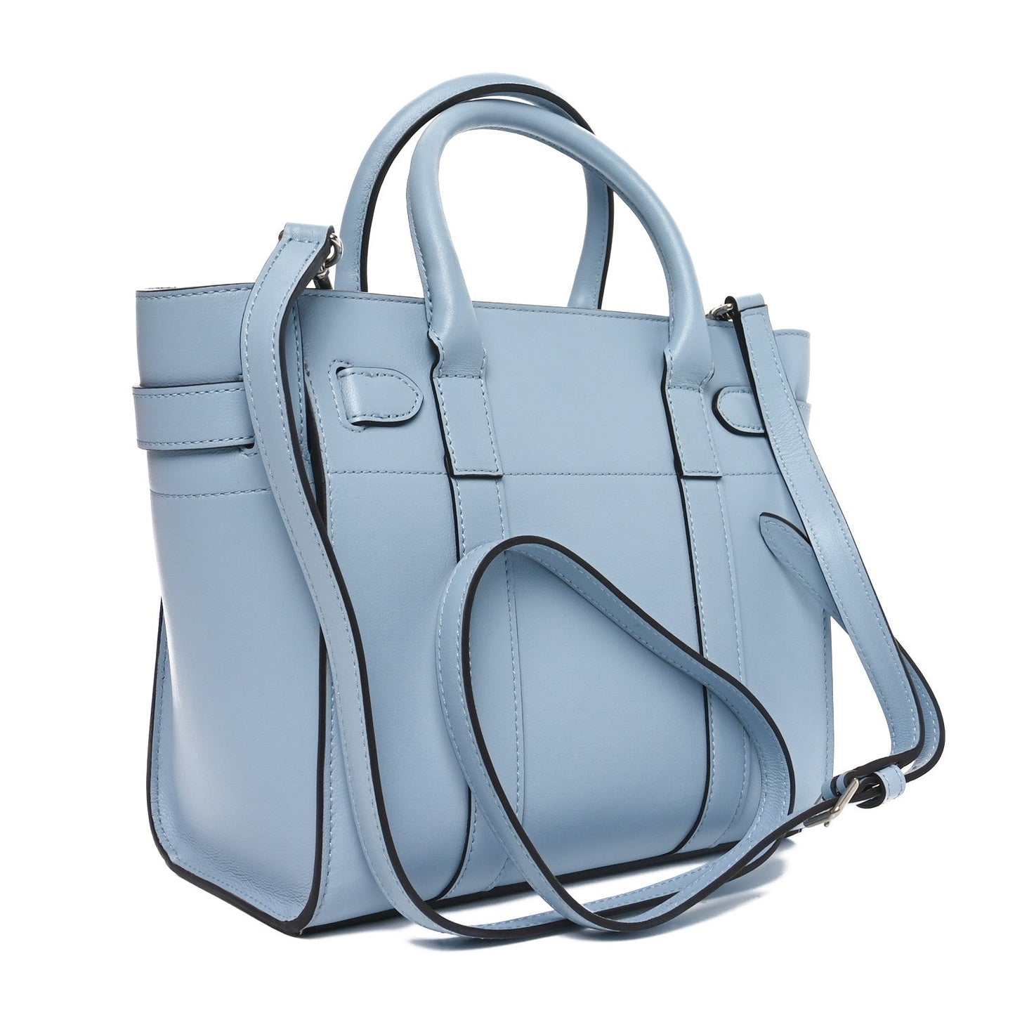Mulberry Micro Classic Grain Mini Zipped Bayswater Poplin Blue