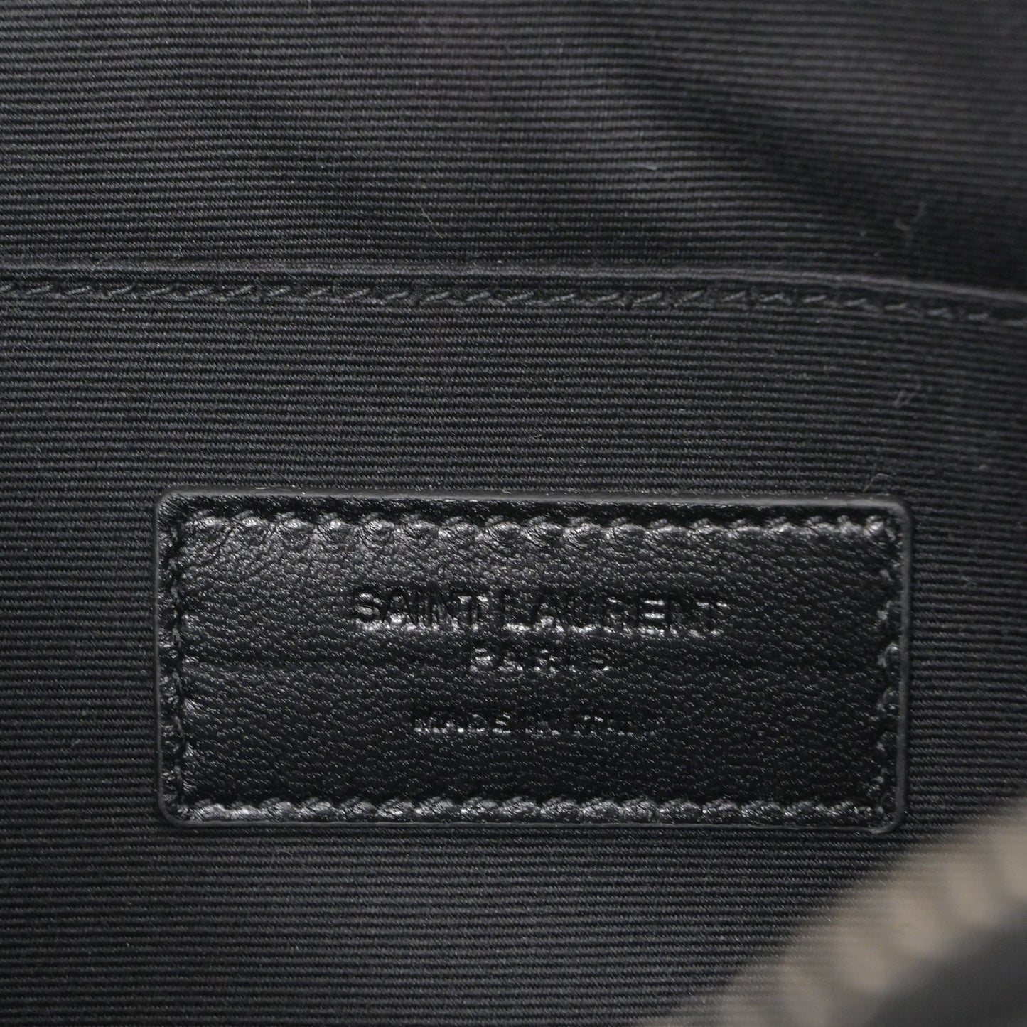 Saint Laurent Letters Large Zip Clutch in Black Leather