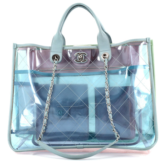 CHANEL Coco Splash Shopping Tote Quilted PVC With Lambskin Medium