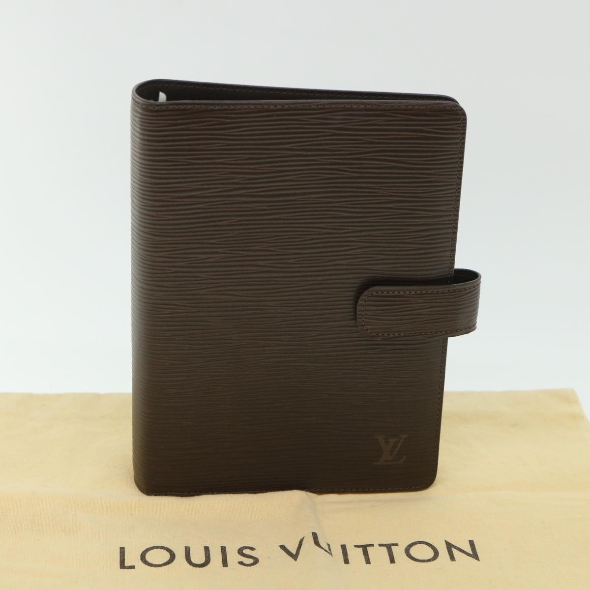 LOUIS VUITTON Epi Agenda MM Day Planner Cover Mocha R2004D LV Auth 55090