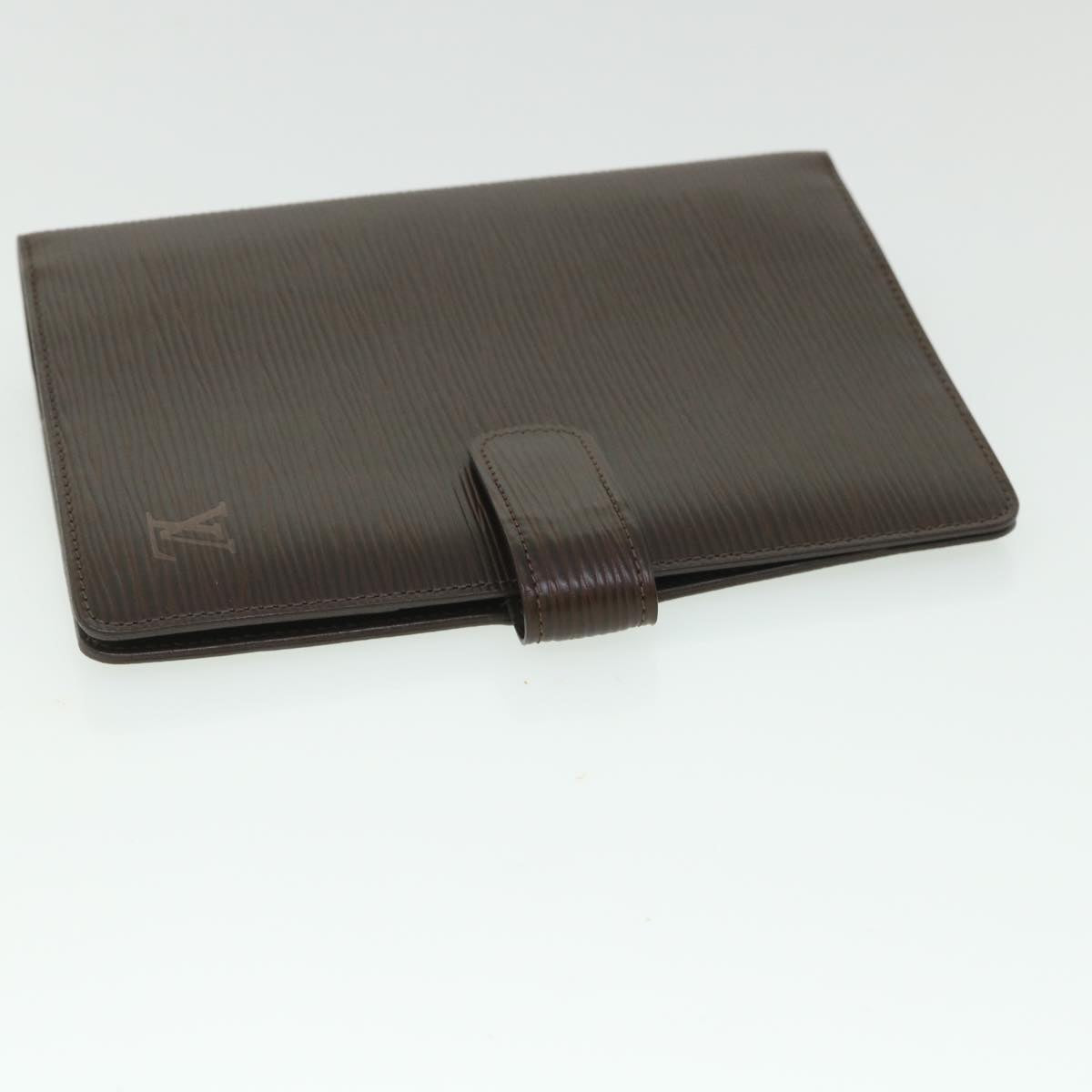 LOUIS VUITTON Epi Agenda MM Day Planner Cover Mocha R2004D LV Auth 55090