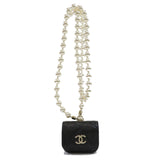 Chanel Airpods Case Silver Metal Fittings Accessory Calf