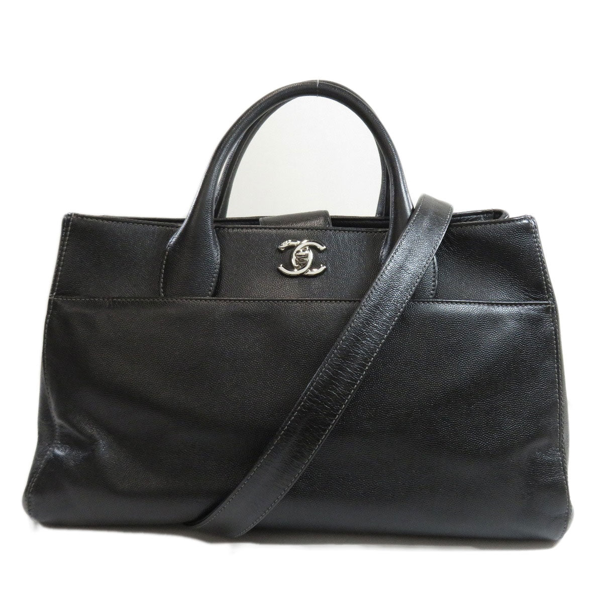 Chanel Coco Mark 2way Silver Metal Fittings Tote Bag