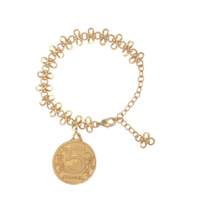 CHANEL -   03P Side Portrait '5' Medallion Chain Gold '' Bracelet