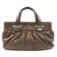 Chanel Matelasse Silver Hardware Handbag Calf Brown