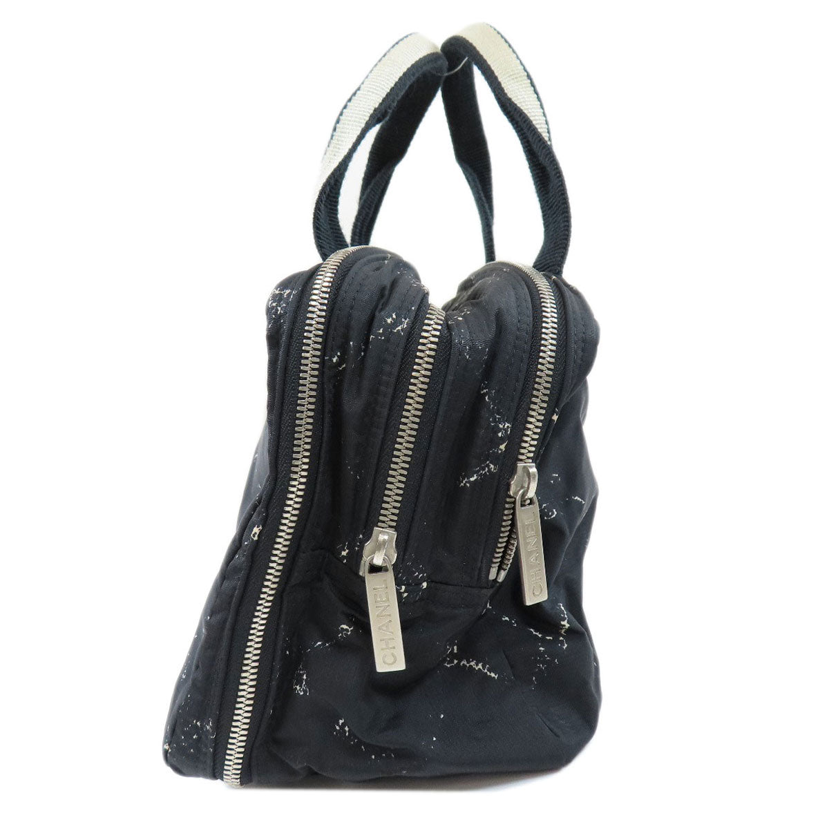 Chanel Travel Line Handbag Nylon Material Black
