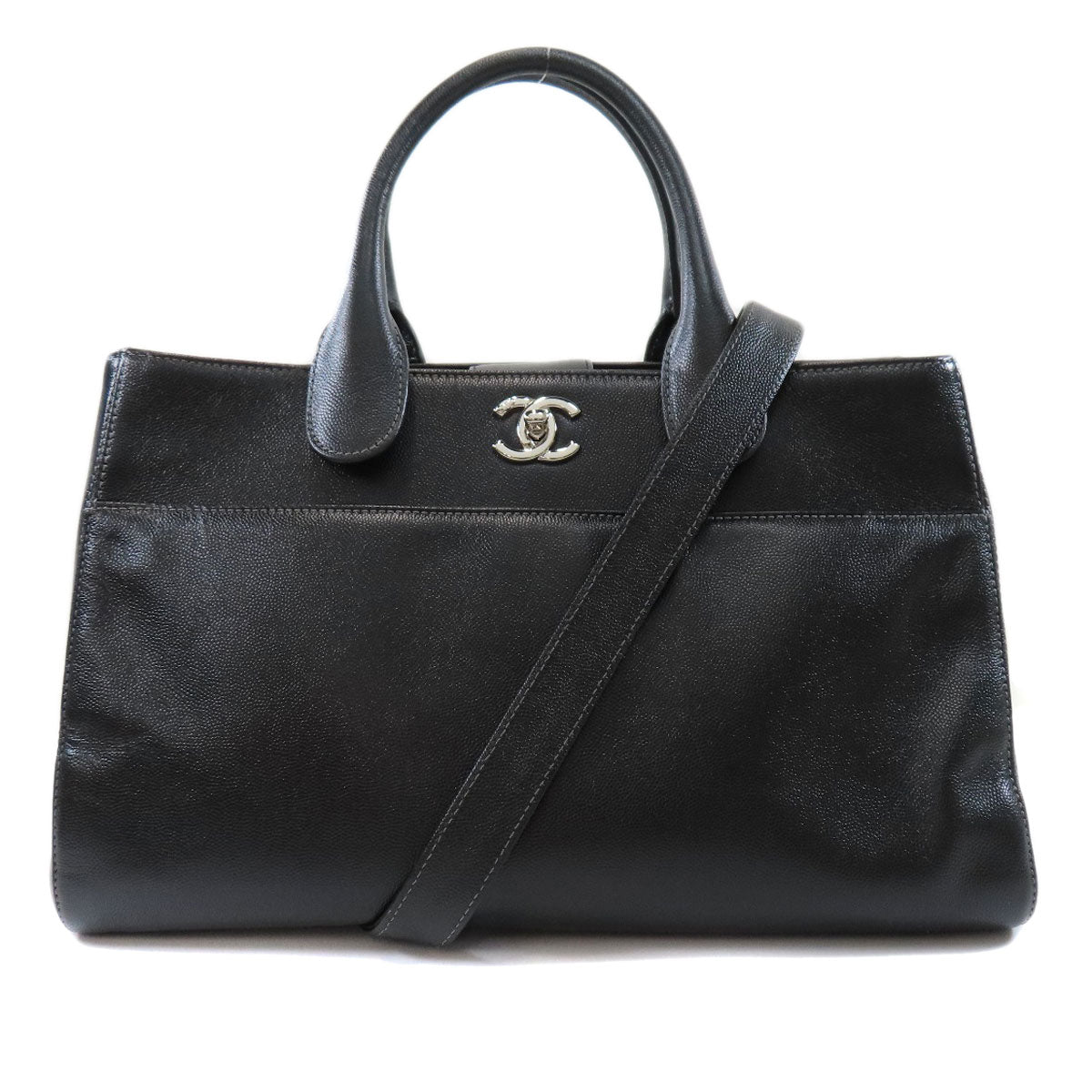 Chanel Coco Mark Silver Metal Fittings 2way Handbag
