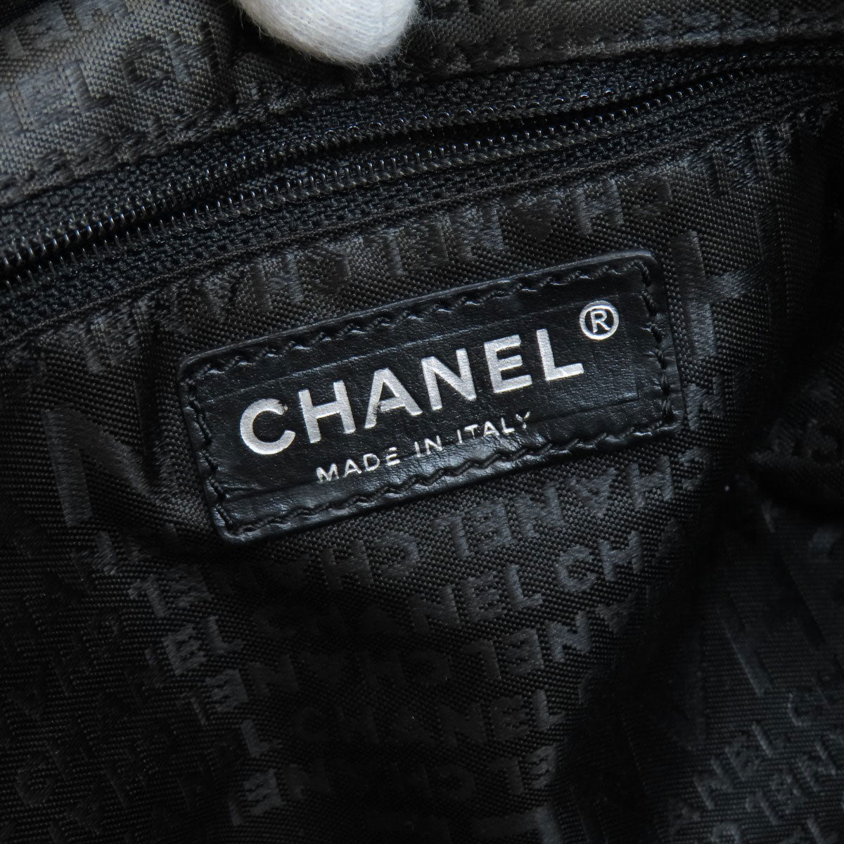Chanel Coco Mark Silver Hardware Handbag Black Calf