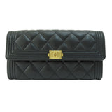 Chanel Matelasse Gold Metal Fittings Long Wallet