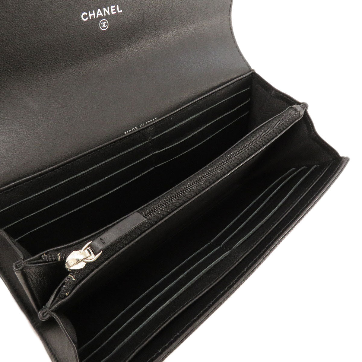 Chanel Cocomark Long Wallet Coin Purse Caviar Skin Black