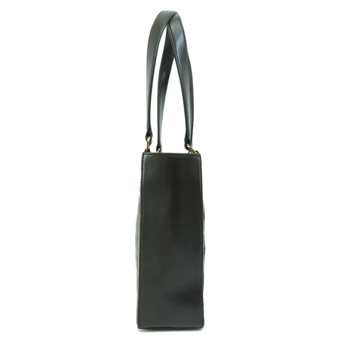 Chanel Chocolate Bar Gold Metal Fittings Handbag Leather Black