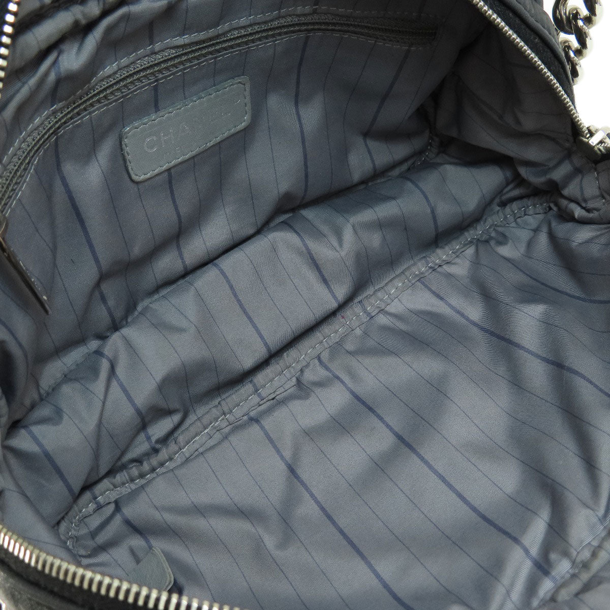 Chanel Matelasse Silver Hardware Handbag Lambskin Black