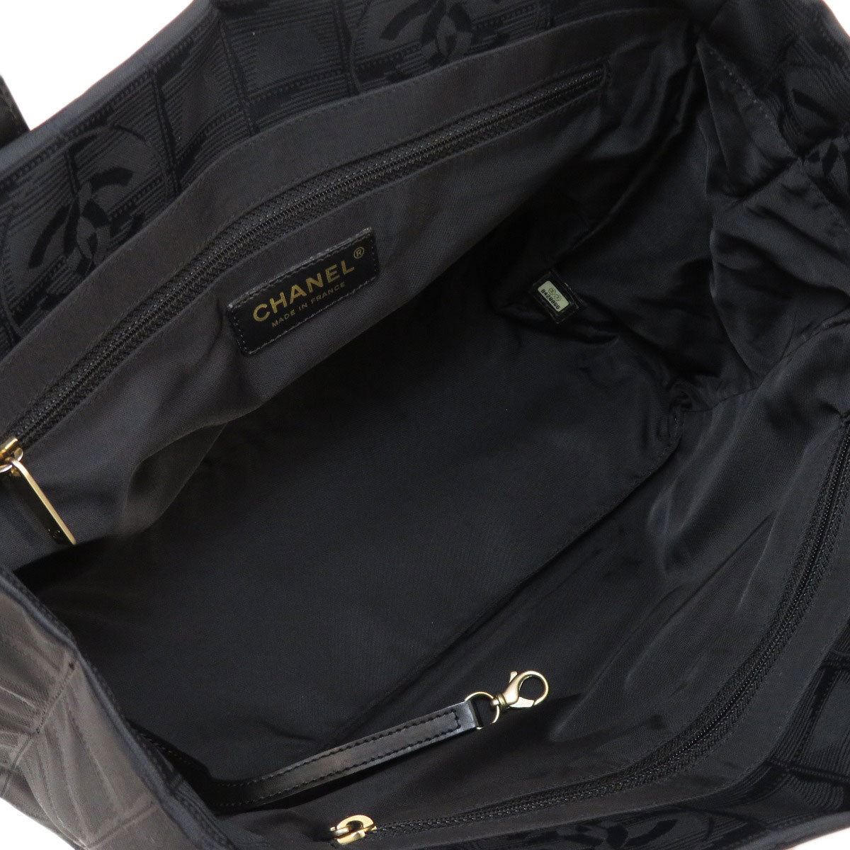 Chanel New Travel Line PM Tote Bag Nylon Jacquard Black