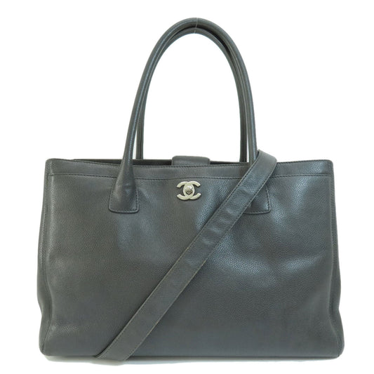 Chanel Cocomark 2way Tote Bag Caviar Skin Gray