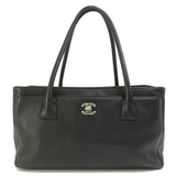 Chanel Executive Silver Hardware Tote Bag Calf Black