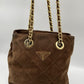 Prada Suede Tote with Chain Handle