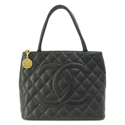 Chanel Tote Gold Metal Fittings Caviar Skin Black