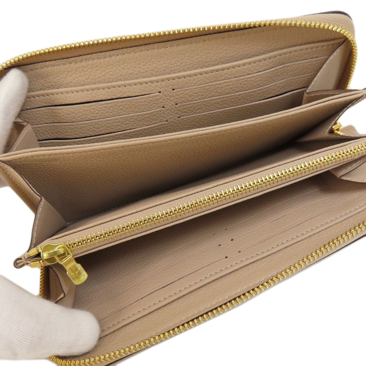 Louis Vuitton Zippy Lockme Greige Long Wallet Taurillon