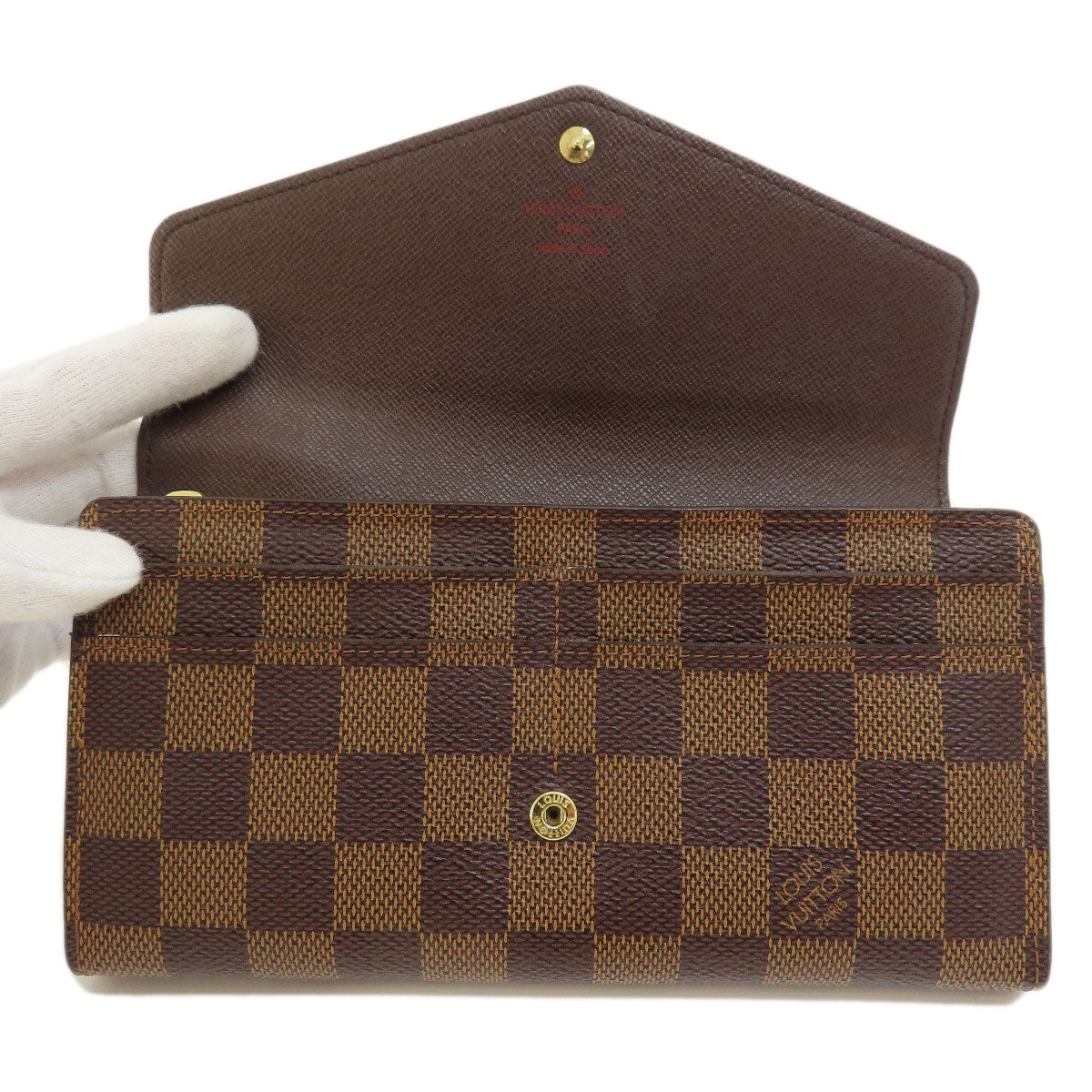 Louis Vuitton Portefeuille Sarah Damier Ebene Long Wallet